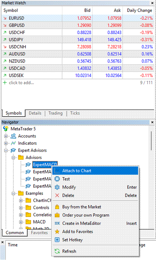 Title: MT5 data folder structure showing MQL5 and Expert Advisors folders - Description: MT5 data folder structure showing MQL5 and Expert Advisors folders